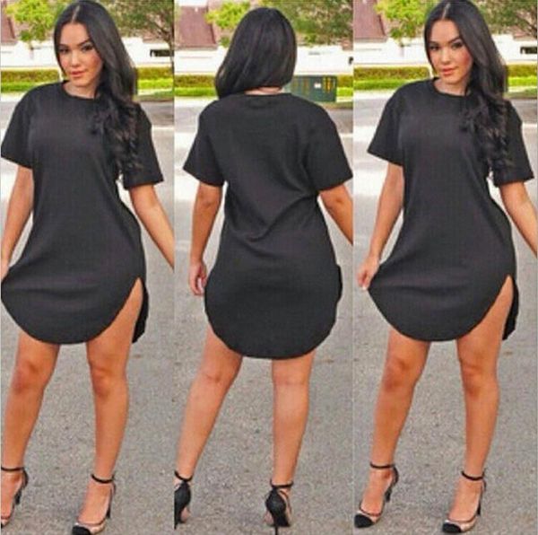 casual dresses women dress summer short sleeve side slit solid party club mini t shirt sukienki damskie #tp, Black;gray
casual dresses women dress summer short sleeve side slit solid party club mini t shirt sukienki damskie #tp, Black;gray