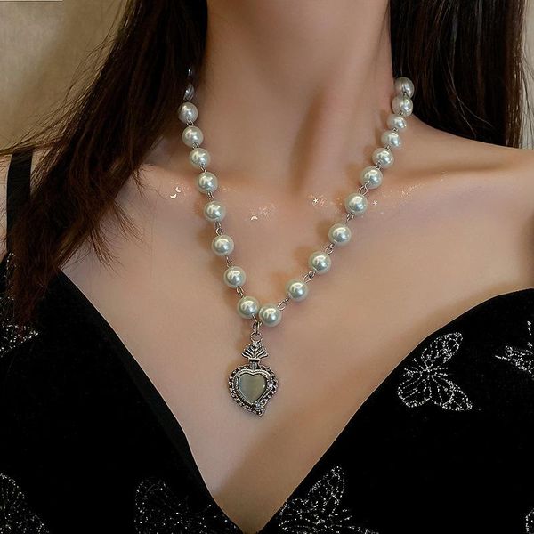 pendant necklaces 2021 vintage wedding pearl choker necklace for women geometric opal stone heart jewelry collier de perles, Silver
pendant necklaces 2021 vintage wedding pearl choker necklace for women geometric opal stone heart jewelry collier de perles, Silver