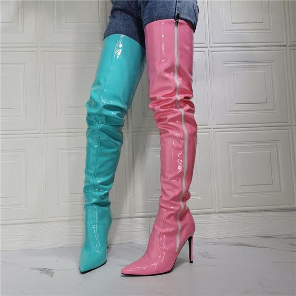 boots patent leather over the knee thin heel thigh pointed toe 2021 autumn shoes fashion woman botas femininas, Black
boots patent leather over the knee thin heel thigh pointed toe 2021 autumn shoes fashion woman botas femininas, Black
