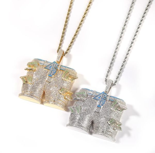 hip hop $4pf pants pendant necklaces for men women luxury designer mens bling diamond gold chain necklace jewelry love gift, Silver 
hip hop $4pf pants pendant necklaces for men women luxury designer mens bling diamond gold chain necklace jewelry love gift, Silver