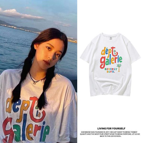 ouyang nana same white short sleeve t-shirt, female cartoon letter loose half sleeve new fashion in spring and summer of 2021, White;black
ouyang nana same white short sleeve t-shirt, female cartoon letter loose half sleeve new fashion in spring and summer of 2021, White;black