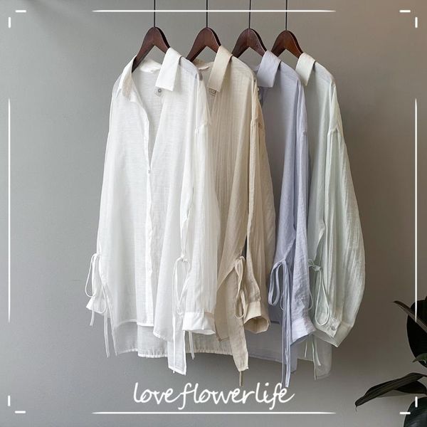 women's blouses & shirts cozok long sleeve shirt female 2021 summer korean thin style split lace up sunscreen 80175, White
women's blouses & shirts cozok long sleeve shirt female 2021 summer korean thin style split lace up sunscreen 80175, White