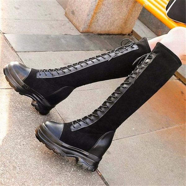 boots fashion sneaker increasing height women lace up stretchy knee high platform wedge heels long 34 35 36 37 38 39, Black
boots fashion sneaker increasing height women lace up stretchy knee high platform wedge heels long 34 35 36 37 38 39, Black