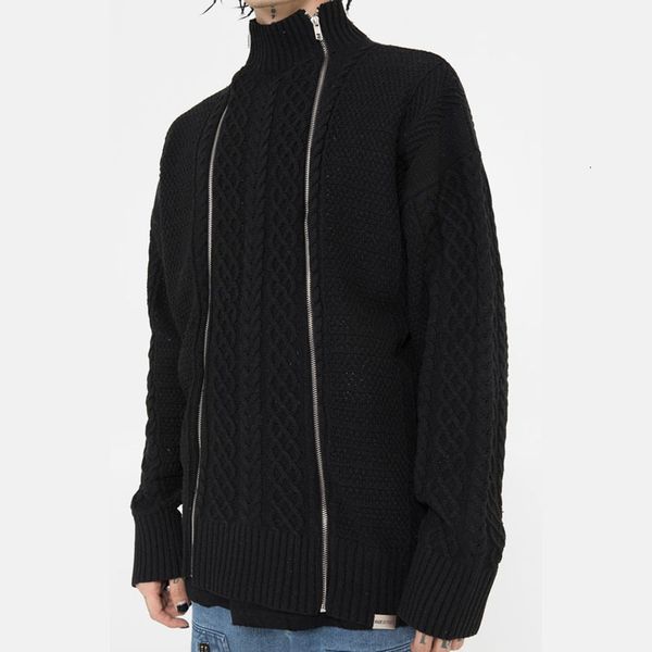 men's jackets mens double zipper sweater cardigan coat men women half turtleneck streetwear hip hop loose knitwear jacket couple kkv9, Black;brown
men's jackets mens double zipper sweater cardigan coat men women half turtleneck streetwear hip hop loose knitwear jacket couple kkv9, Black;brown