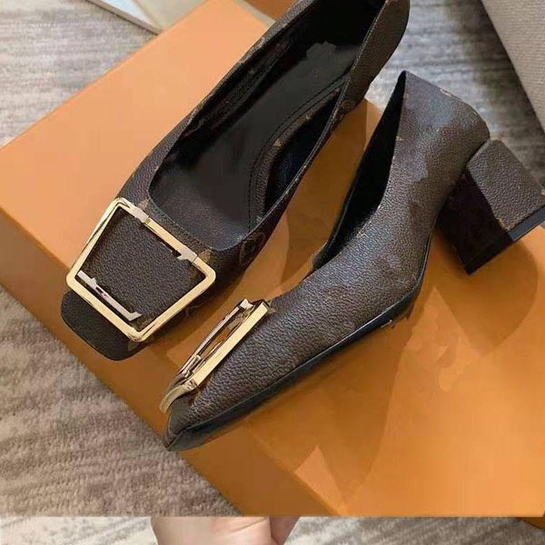 dress shoes genuine leather woman's high heels woman 5.5cm, Black