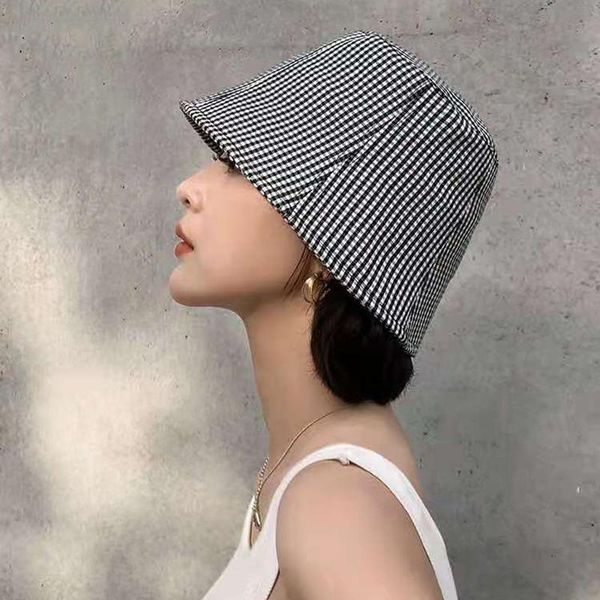 wide brim hats brand 2021 summer bucket hat for women plaid sun ladies fashion panama caps, Blue;gray
wide brim hats brand 2021 summer bucket hat for women plaid sun ladies fashion panama caps, Blue;gray