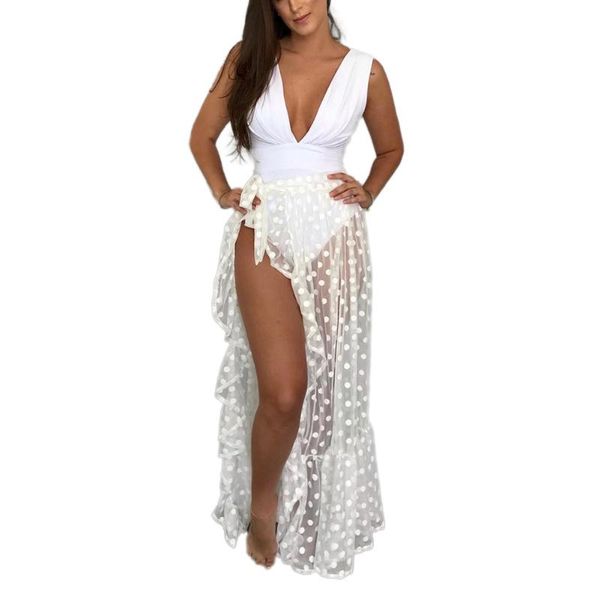 women's swimwear women summer bikini cover up skirt see-through wave point/solid color lace-up cover-ups ruffles bathing for beaches, White;black
women's swimwear women summer bikini cover up skirt see-through wave point/solid color lace-up cover-ups ruffles bathing for beaches, White;black