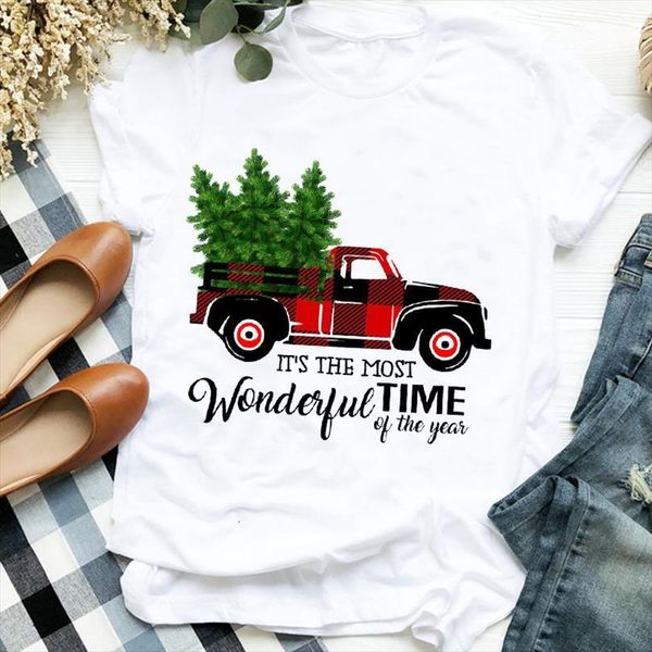 merry christmas truck tree and mens women print short sleeve o neck loose summer camisetas mujer, White;black
merry christmas truck tree and mens women print short sleeve o neck loose summer camisetas mujer, White;black