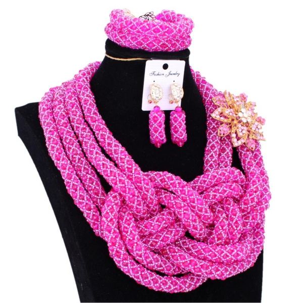 earrings & necklace gorgeous african choker sets with luxury fuchsia pink nigerian women jewelry crystal dubai bridal set 2021, Silver
earrings & necklace gorgeous african choker sets with luxury fuchsia pink nigerian women jewelry crystal dubai bridal set 2021, Silver