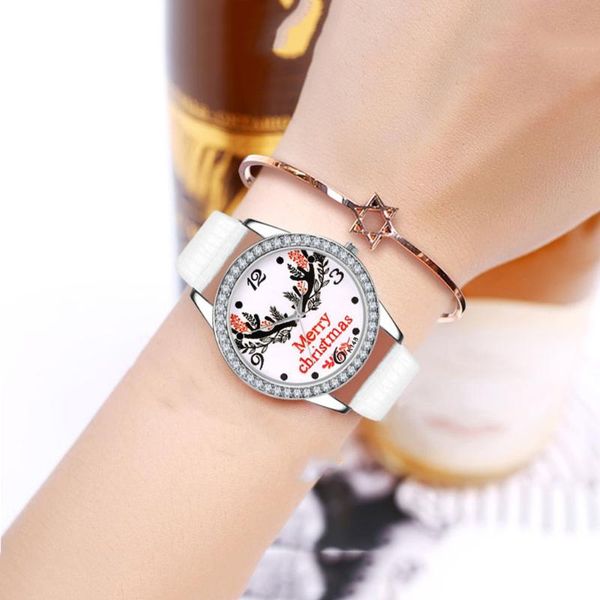 christmas women casual leather ladies watch quartz female wristwatches clock diamond bracelet, Slivery;brown
christmas women casual leather ladies watch quartz female wristwatches clock diamond bracelet, Slivery;brown