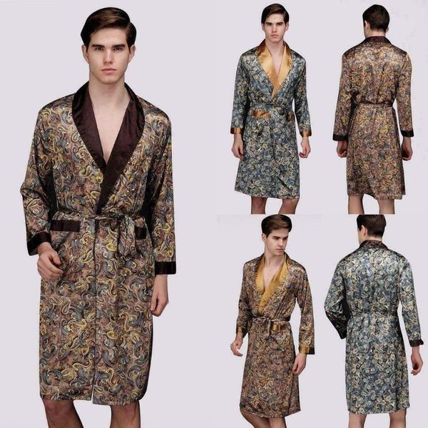 men's sleepwear men silk summer and autumn kimono luxury satin bathrobe print knee length long sleeve coffee bath robe dressing gown, Black;brown
men's sleepwear men silk summer and autumn kimono luxury satin bathrobe print knee length long sleeve coffee bath robe dressing gown, Black;brown