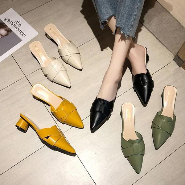 half slippers woman outside wear the summer 2021 han edition of fashionable joker thick with pointed end mill shoe, Black
half slippers woman outside wear the summer 2021 han edition of fashionable joker thick with pointed end mill shoe, Black