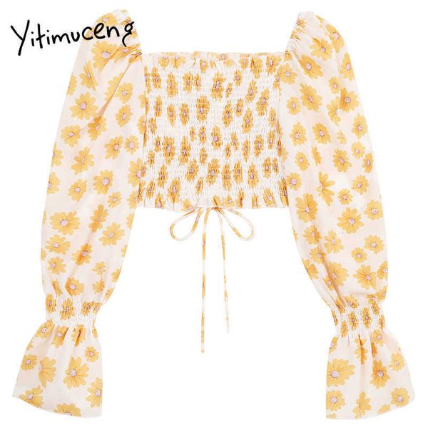 yitimuceng floral print blouse women short shirts summer fashion french slash neck puff sleeve crop sweet chiffon 210601, White
yitimuceng floral print blouse women short shirts summer fashion french slash neck puff sleeve crop sweet chiffon 210601, White