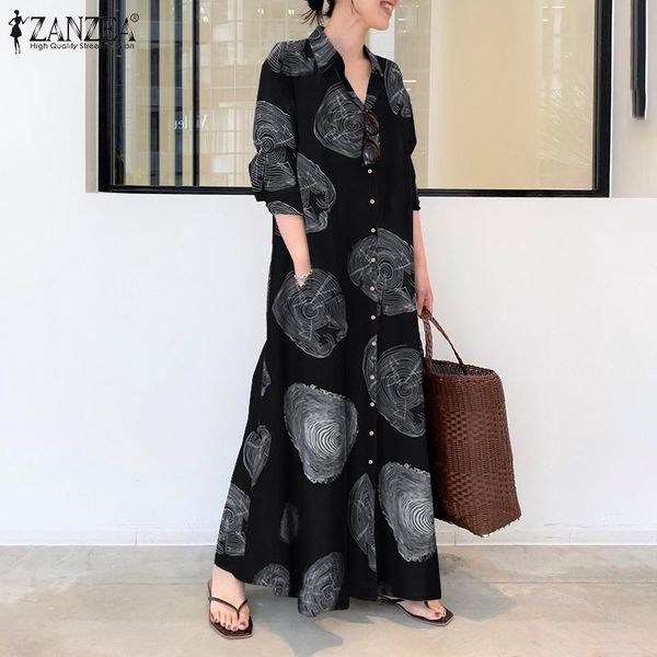 casual dresses vintage floral printed maxi sundress zanzea women autumn lapel neck long shirt dress sleeve loose kaftan vestidos, Black;gray
casual dresses vintage floral printed maxi sundress zanzea women autumn lapel neck long shirt dress sleeve loose kaftan vestidos, Black;gray