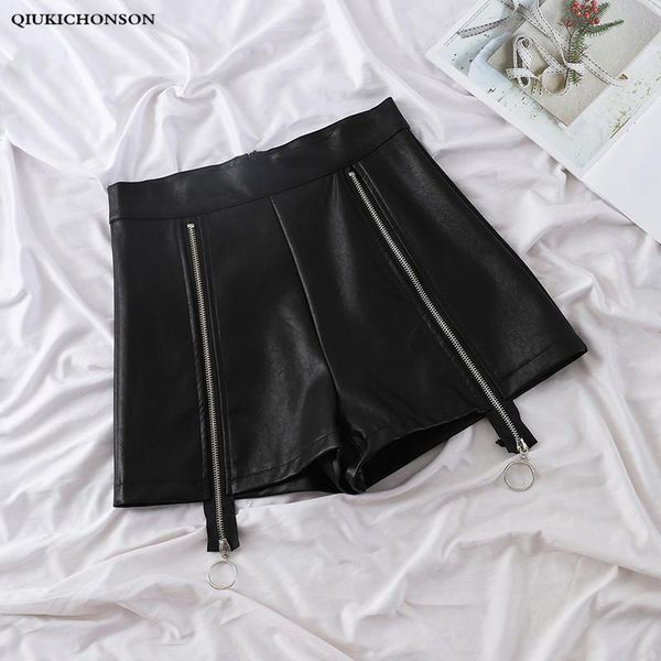women's shorts street style high waisted for women autumn winter black leather ring zipper decoration ladies wide leg, White;black
women's shorts street style high waisted for women autumn winter black leather ring zipper decoration ladies wide leg, White;black