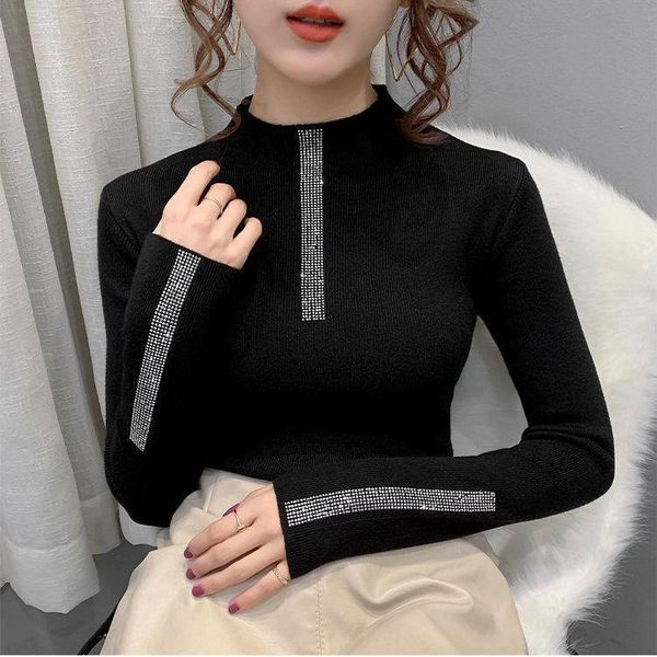 women's sweaters woman turtleneck sweater underwear fall/winter slim rhinestone pullover top, White;black
women's sweaters woman turtleneck sweater underwear fall/winter slim rhinestone pullover top, White;black