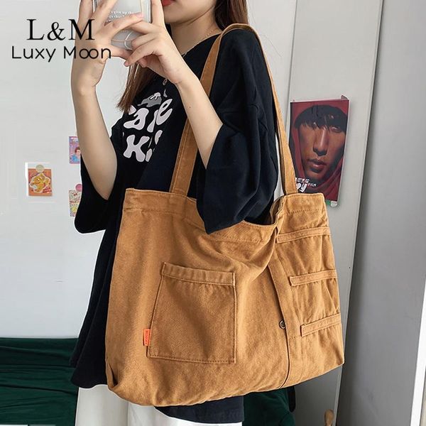 evening bags vintage shoulder bag for women simple solid color handbag large capacity storage canvas shopper casual tote x517h
evening bags vintage shoulder bag for women simple solid color handbag large capacity storage canvas shopper casual tote x517h