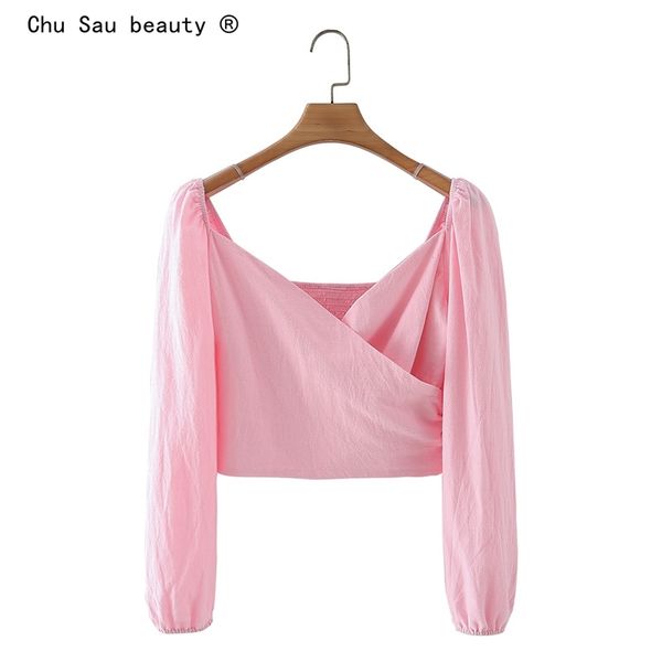 spring fashion vintage slim v-neck cross puff sleeve long blouse crop women 210514, White
spring fashion vintage slim v-neck cross puff sleeve long blouse crop women 210514, White