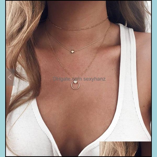 pendant necklaces & pendants jewelry s1203 fashion love circle star necklace retro simple mti layer drop delivery 2021 yc, Silver
pendant necklaces & pendants jewelry s1203 fashion love circle star necklace retro simple mti layer drop delivery 2021 yc, Silver