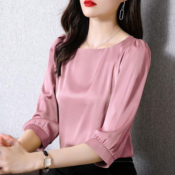 women's blouses & shirts vintage silk satin shirt blouse women elegant casual short sleeve office lady blusas mujer de moda loose soli, White
women's blouses & shirts vintage silk satin shirt blouse women elegant casual short sleeve office lady blusas mujer de moda loose soli, White