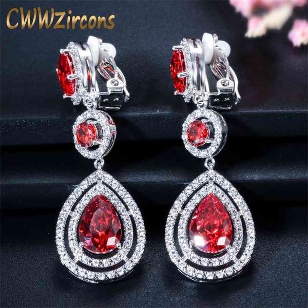 women party costume jewelry long water drop clip on earring without piercing ear clips cz244 210714, Silver
women party costume jewelry long water drop clip on earring without piercing ear clips cz244 210714, Silver