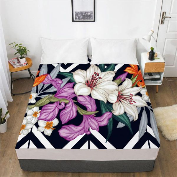 sheets & sets luxury elastic fitted sheet bed with an band mattress cover 150x200/160x200 for home flowers lines
sheets & sets luxury elastic fitted sheet bed with an band mattress cover 150x200/160x200 for home flowers lines