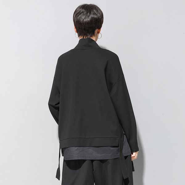women's hoodies & sweatshirts female t-shirt with a turtleneck and long sleeve, loose casual shirt, shredding job, fashion clothes, spr, Black
women's hoodies & sweatshirts female t-shirt with a turtleneck and long sleeve, loose casual shirt, shredding job, fashion clothes, spr, Black
