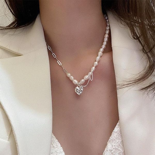pendant necklaces u-magical wonderful genuine beaded pearl asymmetry irregular love heart necklace for women chain metal jewelry, Silver
pendant necklaces u-magical wonderful genuine beaded pearl asymmetry irregular love heart necklace for women chain metal jewelry, Silver