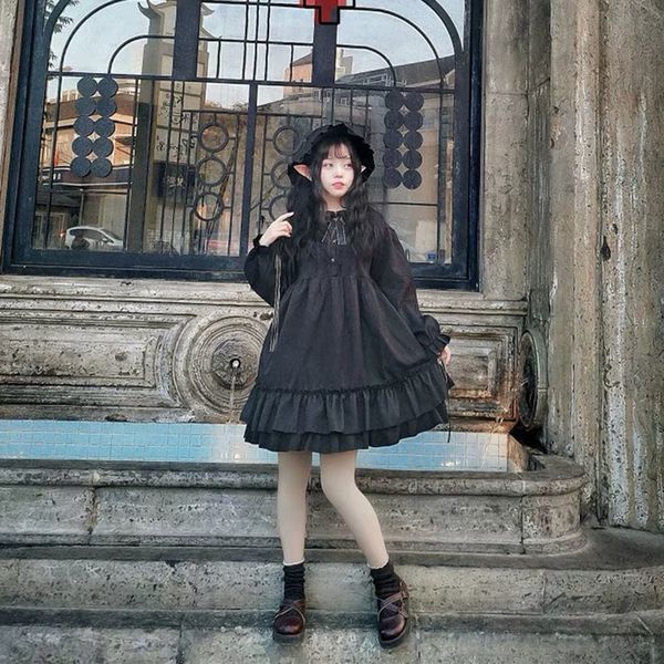 princess teenagers long-sleeve lolita black dress the japanese line soft girl sweet kawaii loli fairy chiffon beautiful clothes s2j3, Black;gray
princess teenagers long-sleeve lolita black dress the japanese line soft girl sweet kawaii loli fairy chiffon beautiful clothes s2j3, Black;gray