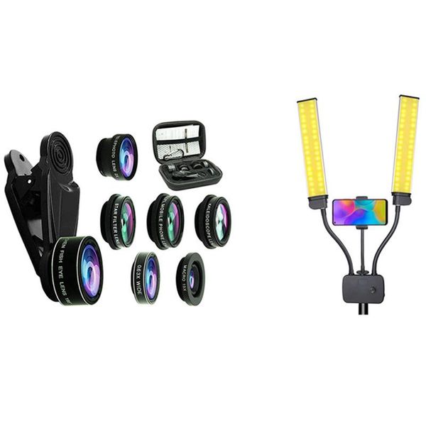 set phone camera lens fisheye wide-angle macro & 1 double arms led light po lighting video fill flash heads
set phone camera lens fisheye wide-angle macro & 1 double arms led light po lighting video fill flash heads