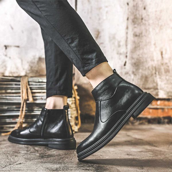 2021 men's martin boots british fashion shoes medium high casual four seasons chelsea boots, Black
2021 men's martin boots british fashion shoes medium high casual four seasons chelsea boots, Black