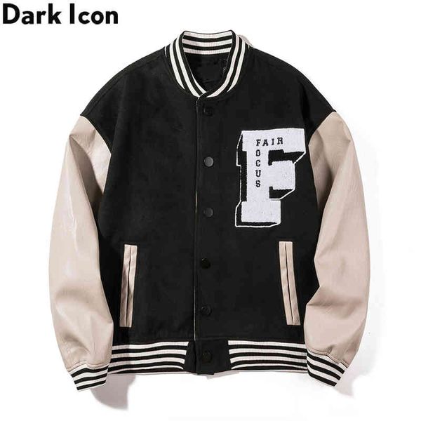 dark embroidery baseball et men leather patchwork high street men's ets black green
dark embroidery baseball et men leather patchwork high street men's ets black green