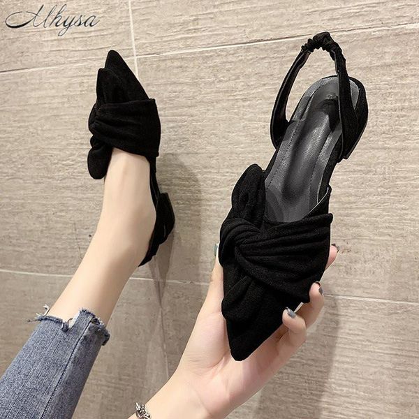 year summer fashion comfortable women's sandals pointed toe elastic band casual square heels high 35-39, Black
year summer fashion comfortable women's sandals pointed toe elastic band casual square heels high 35-39, Black
