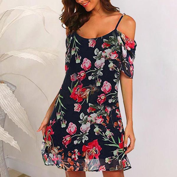 women's swimwear women floral dress summer chiffon spaghetti strap sleeveless loose mini dresses elegant beach party sundress vestidos, White;black
women's swimwear women floral dress summer chiffon spaghetti strap sleeveless loose mini dresses elegant beach party sundress vestidos, White;black