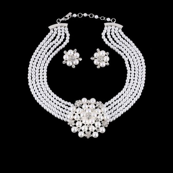 earrings & necklace jewelry sets big flower pearls simple earring choker set for women wedding party gift engagement bride, Silver
earrings & necklace jewelry sets big flower pearls simple earring choker set for women wedding party gift engagement bride, Silver