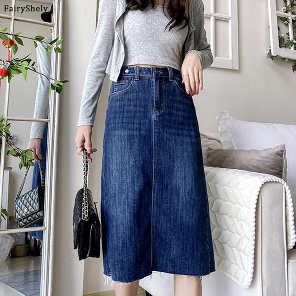 skirts fairyshely vintage midi denim women high waist button pockets split jeans straight korean autumn spring bottoms, Black
skirts fairyshely vintage midi denim women high waist button pockets split jeans straight korean autumn spring bottoms, Black
