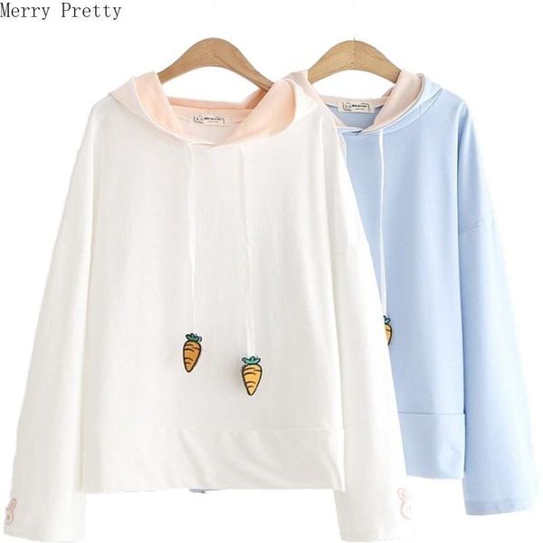 women's hoodies & sweatshirts women harajuku cartoon embroidery hooded with ears on hood 2021 spring long sleeve cute drawstring tracks, Black
women's hoodies & sweatshirts women harajuku cartoon embroidery hooded with ears on hood 2021 spring long sleeve cute drawstring tracks, Black