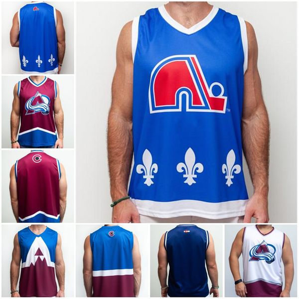 quebec retro hockey tank red black blue white customize any number and name personality vest jesseys, Black;red
quebec retro hockey tank red black blue white customize any number and name personality vest jesseys, Black;red