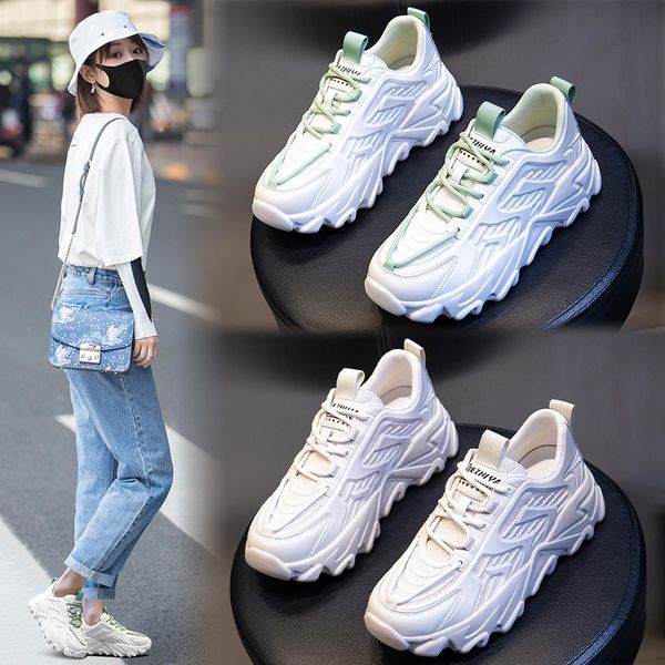 autumn 2021 thick soled dad shoes women's elevated running breathable sports children's casual leather trend, Black;white
autumn 2021 thick soled dad shoes women's elevated running breathable sports children's casual leather trend, Black;white