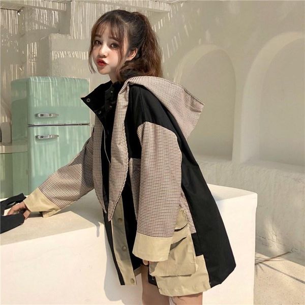women's trench coats fashion female long sleeve casual outerwear autumn winter turn-down collar loose women patchwork, Tan;black
women's trench coats fashion female long sleeve casual outerwear autumn winter turn-down collar loose women patchwork, Tan;black