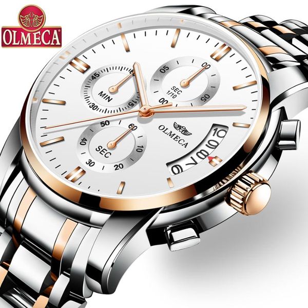 wristwatches quartz watch 2021 luxury brand olmeca mens chronograph waterproof stainless steel wristwatch relogio masculino, Slivery;brown
wristwatches quartz watch 2021 luxury brand olmeca mens chronograph waterproof stainless steel wristwatch relogio masculino, Slivery;brown