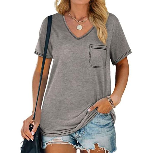 women's t-shirt summertime tshirts blusas elegantes mujer packet womens fashion v-neck elegant simple classic streetwear t shirt, White
women's t-shirt summertime tshirts blusas elegantes mujer packet womens fashion v-neck elegant simple classic streetwear t shirt, White