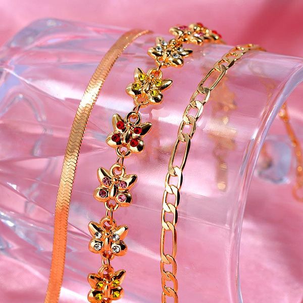 anklets 2021 trendy multilayer butterfly crystal anklet women simple gold color metal chain sandals foot bracelets female jewelry, Red;blue
anklets 2021 trendy multilayer butterfly crystal anklet women simple gold color metal chain sandals foot bracelets female jewelry, Red;blue