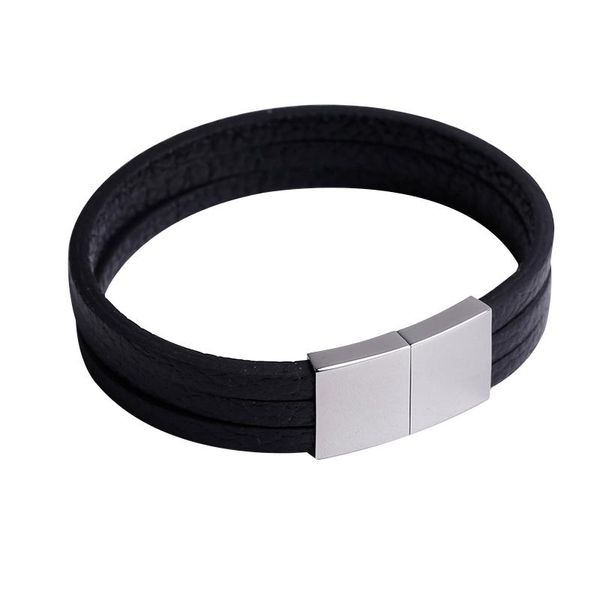 16mm simple and fashionable stainless steel polished magnetic clasp three rows of leather bracelet jewelry gift brown/black link, chain
16mm simple and fashionable stainless steel polished magnetic clasp three rows of leather bracelet jewelry gift brown/black link, chain