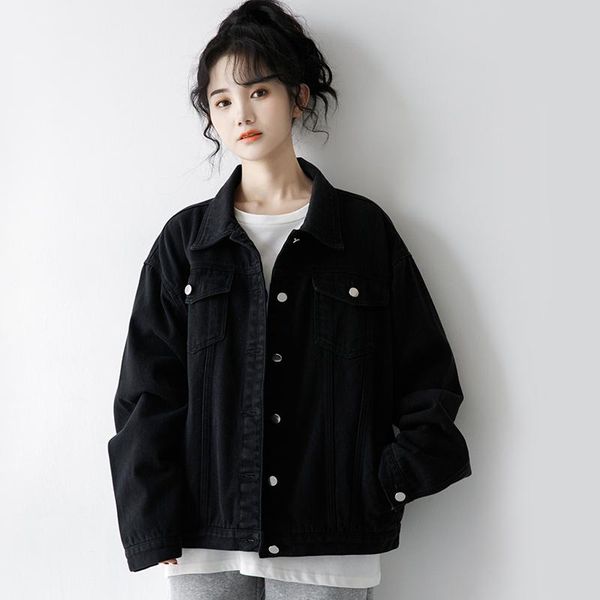women's jackets 2021 black spring and autumn loose korean versatile bf style denim jacket ins fashion, Black;brown
women's jackets 2021 black spring and autumn loose korean versatile bf style denim jacket ins fashion, Black;brown