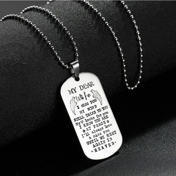 chains necklace woman letter man my dear wife pendant ladies chain lovers silver color trendy stainless steel collares
chains necklace woman letter man my dear wife pendant ladies chain lovers silver color trendy stainless steel collares