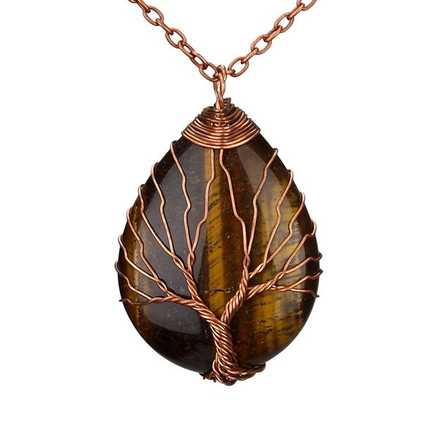 hand wrapped copper wire tree of life pendant natural crystals healing stone turquoise necklace, Silver
hand wrapped copper wire tree of life pendant natural crystals healing stone turquoise necklace, Silver