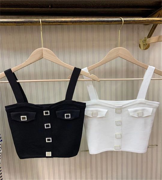 casual knited tank crop summerwith button letter tanks camis female solid elastic knit slim sleeveless workout vest, White
casual knited tank crop summerwith button letter tanks camis female solid elastic knit slim sleeveless workout vest, White