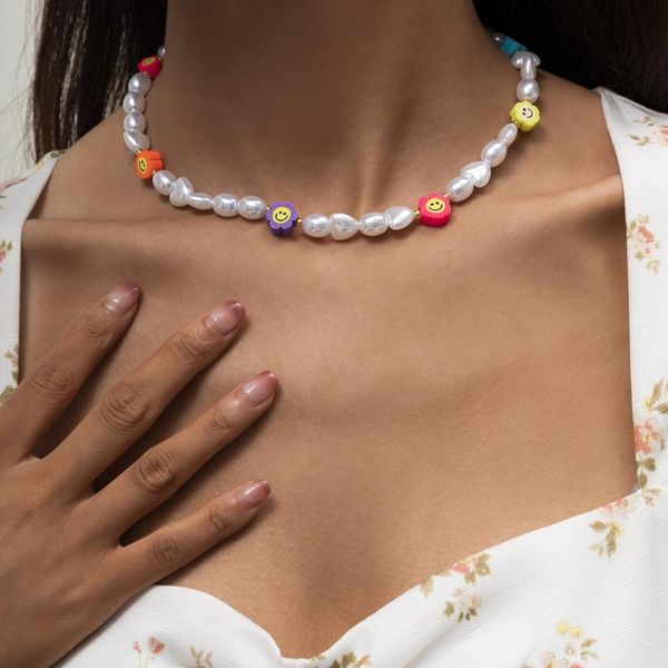 chokers cute korean ethnic imitation pearl smile flower choker necklace for women sweet girls face beads jewelry gift, Golden;silver
chokers cute korean ethnic imitation pearl smile flower choker necklace for women sweet girls face beads jewelry gift, Golden;silver