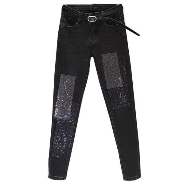 spring autumn women fashion black slim diamonds high waisted jeans ankle-length denim pencil pants plus size 3xl s723 women's, Blue
spring autumn women fashion black slim diamonds high waisted jeans ankle-length denim pencil pants plus size 3xl s723 women's, Blue